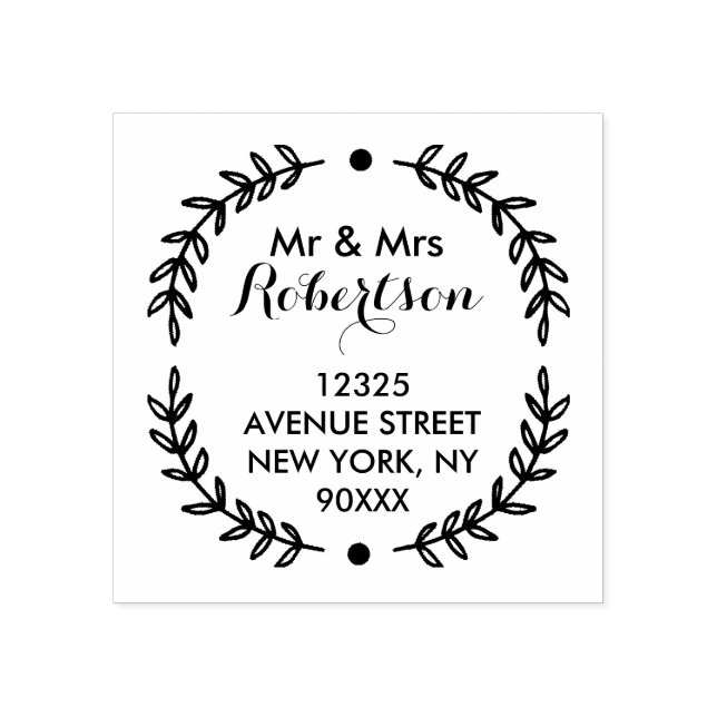 lovely script address rubber stamp (Imprint)