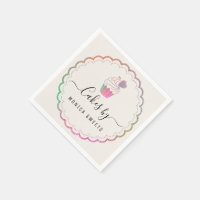 lovely script bakery business napkins
