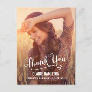 Lovely Script Graduation Thank You Card