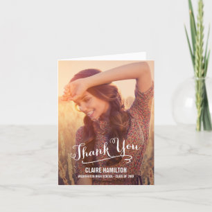 Lovely Script Graduation Thank You Card