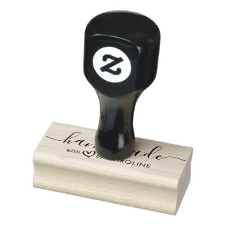 lovely script handmade business rubber stamp