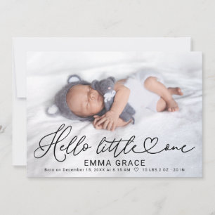 Lovely Script Photo Birth Announcement Cards