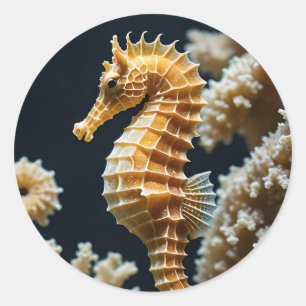 Lovely Seahorse Round Sticker