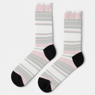 Lovely seamless stripes dusty grey pink white socks