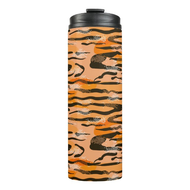 Lovely seamless tiger pattern,peach color thermal tumbler (Front)