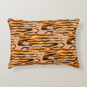 Lovely seamless tiger pattern,peach colour accent pillow