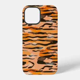 Lovely seamless tiger pattern,peach colour iPhone 12 case