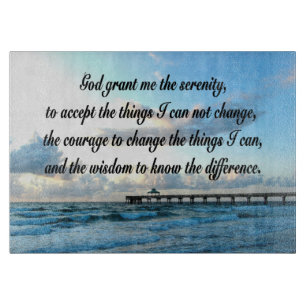 LOVELY SERENITY PRAYER OCEAN AND WAVES PHOTO CUTTING BOARD