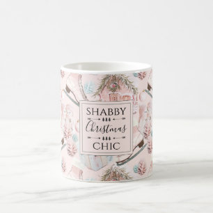Lovely Shabby Chic Pink Christmas Pattern Coffee Mug
