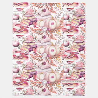 Lovely Shabby Chick Autumn Pattern Fleece Blanket