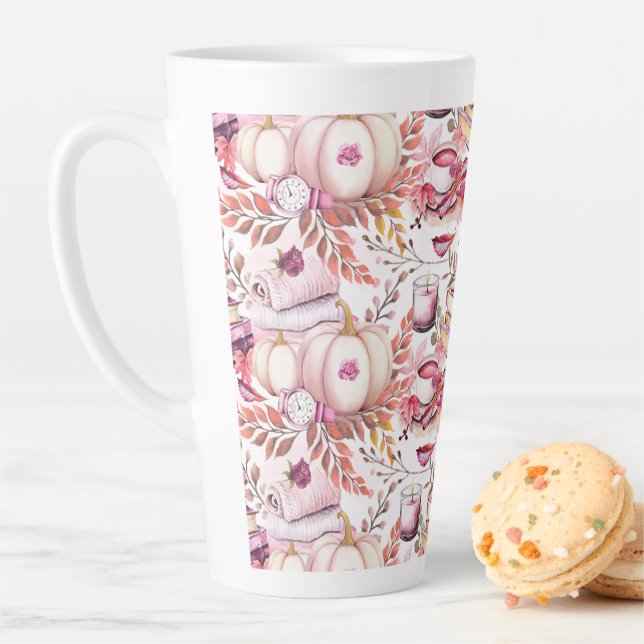 Lovely Shabby Chick Autumn Pattern Latte Mug (In Situ)