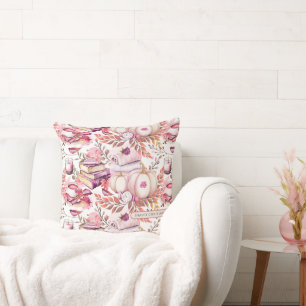 Lovely Shabby Chick Autumn Pattern Throw Pillow