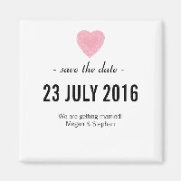 Lovely & Simple Wedding Save The Date Magnet