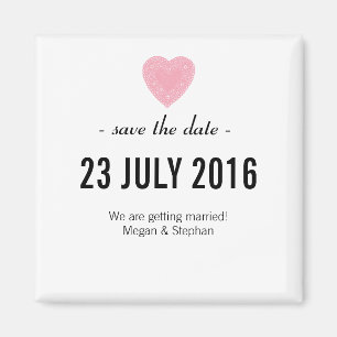 Lovely & Simple Wedding Save The Date Magnet