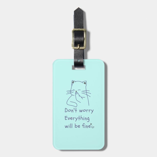 Lovely Smiling Cat Luggage Tag (Front Vertical)