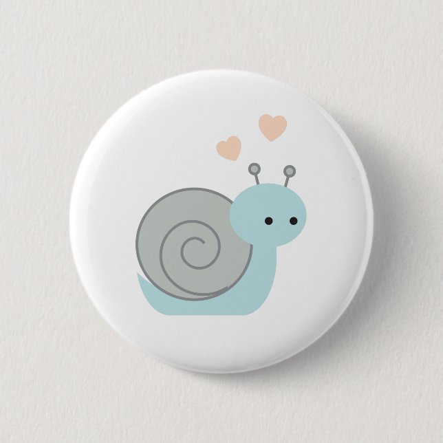 Lovely Snail 2 Inch Round Button (Front)