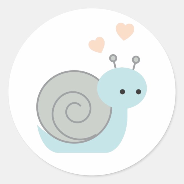 Lovely Snail Classic Round Sticker (Front)