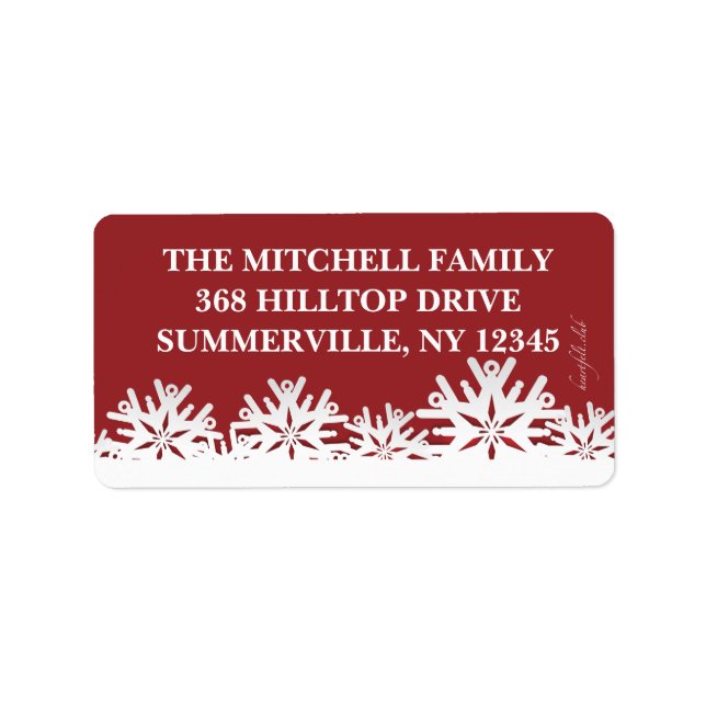 Lovely Snowflakes Return Address Label (Front)