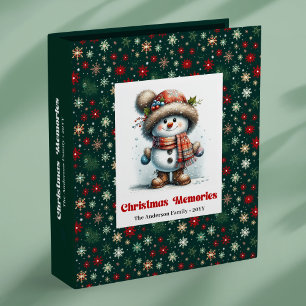 Lovely snowy Christmas snowman personalized kids  Binder
