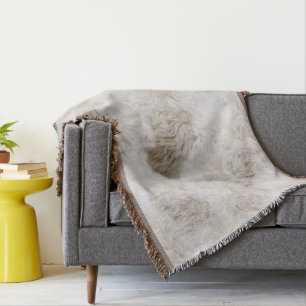 LOVELY SOFT CURLY DOG FUR THROW BLANKET