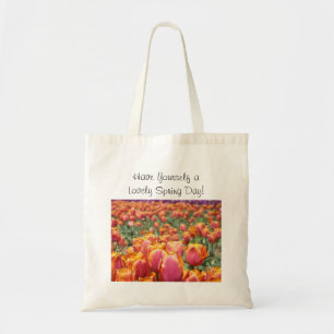Lovely Spring Day! Tulip Flowers Tote Bag