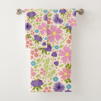 Lovely Spring Flowers Bath Towel Set
