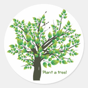 Lovely Spring tree Classic Round Sticker