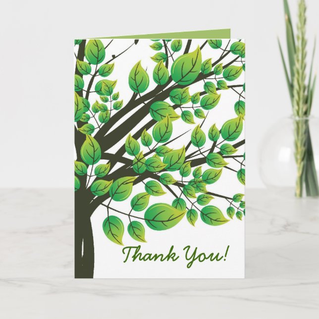 Lovely spring tree Thank You greeting card (Front)