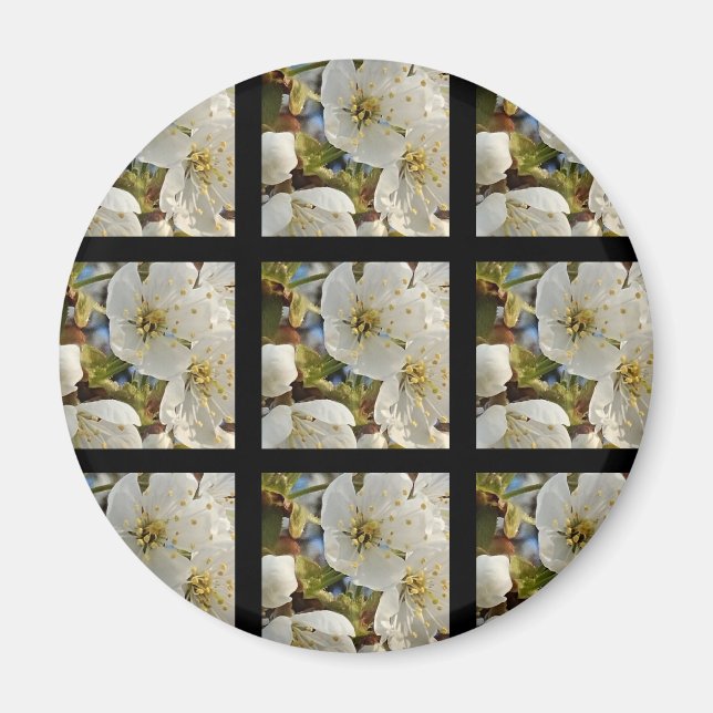 Lovely Springflower Grid Magnet (Front)