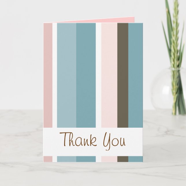Lovely stripes - Thank You - Customize Card (Front)