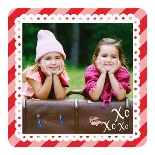 Lovely Stripes Valentine Photo Card