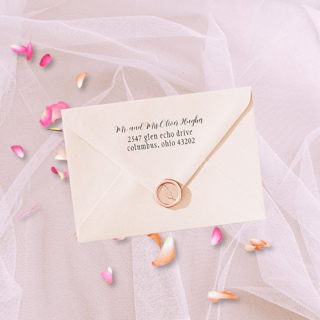 Lovely Stylish Script Return Address  Self-inking Stamp (Lovely and feminine address stamp)