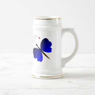 Lovely summer butterflies design beer stein