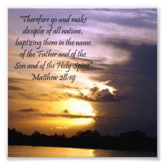 Lovely Sunset Scripture Verse Matthew 28:19 Print