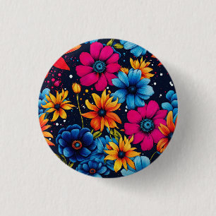 Lovely Sweety Flowers and Roses 1 Inch Round Button