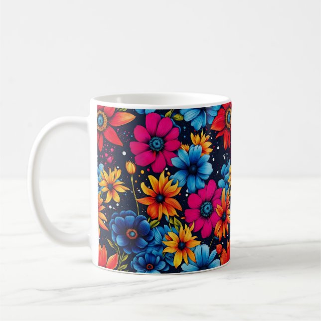 Lovely Sweety Flowers and Roses Coffee Mug (Left)