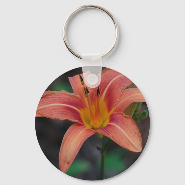 Lovely Tawny Daylily Apparel and Gifts Keychain (Front)