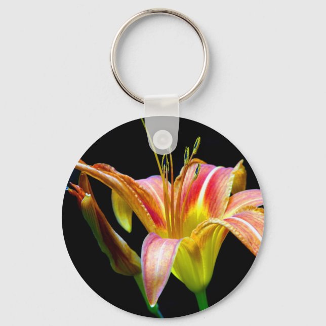 Lovely Tawny Daylily II Apparel and Gifts Keychain (Front)