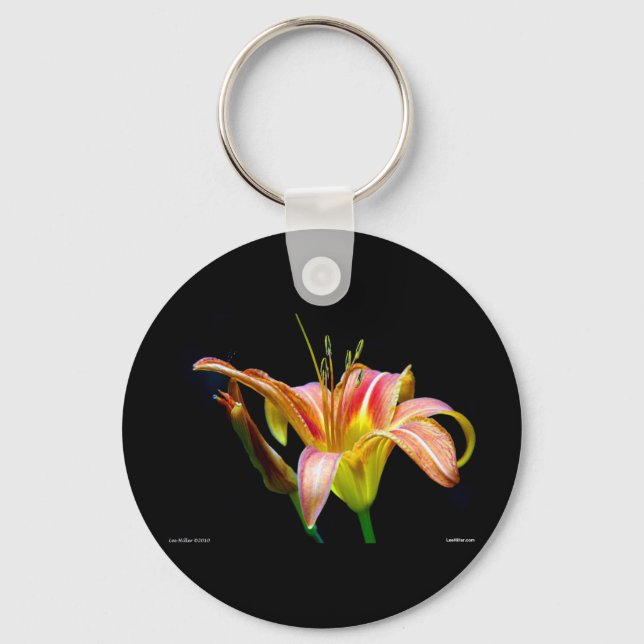 Lovely Tawny Daylily II Apparel and Gifts Keychain (Front)