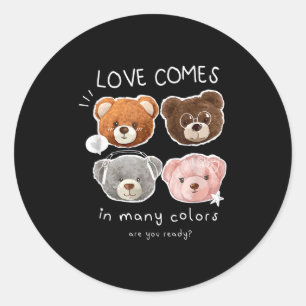 Lovely Teddy Bears Quotes Of The Day Illustration Classic Round Sticker