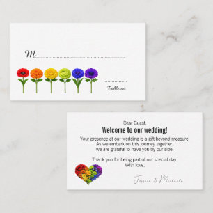 Lovely text at the back 🌈 Flourish Together Place Card