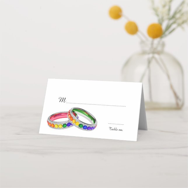 🌈Lovely text at the back Intertwined in Pride Place Card (Front)