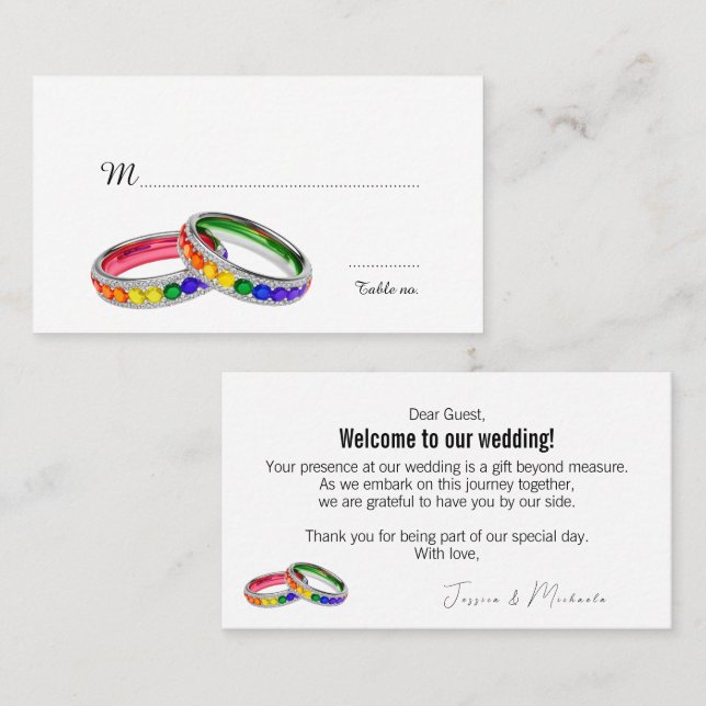 Lovely text at the back Intertwined in Pride Place Card (Front/Back)
