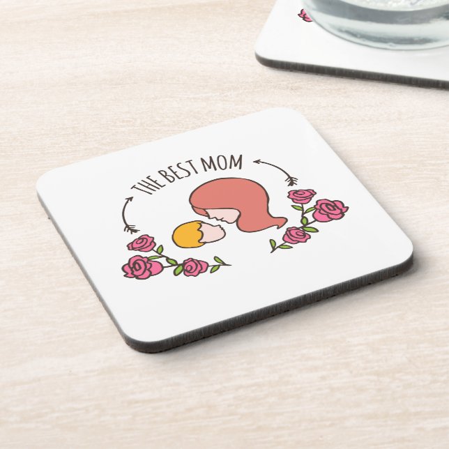 Lovely The Best Mom Mother's Day | Coaster (Left Side)