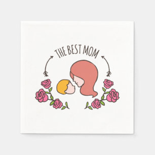 Lovely The Best Mom Mother's Day Napkin