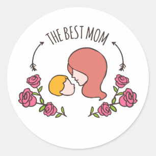 Lovely The Best Mom Mother's Day Sticker Seal
