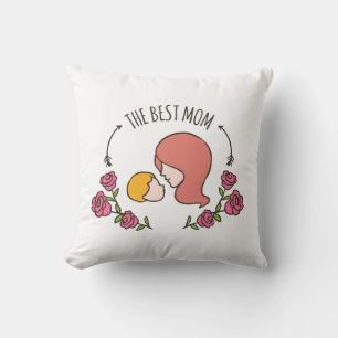 Lovely The Best Mom Mother's Day   Throw Pillow