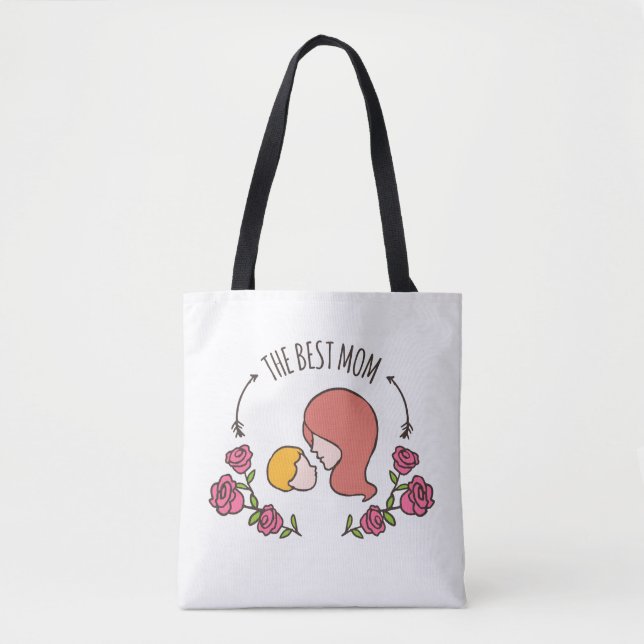 Lovely The Best Mom Mother's Day Tote Bag (Front)