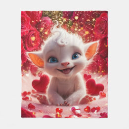 Lovely the Fantasy Creature of Valentines Fleece Blanket