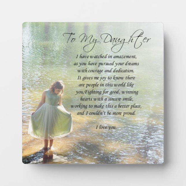 Lovely "To My Daughter" Gift Plaque (Front)